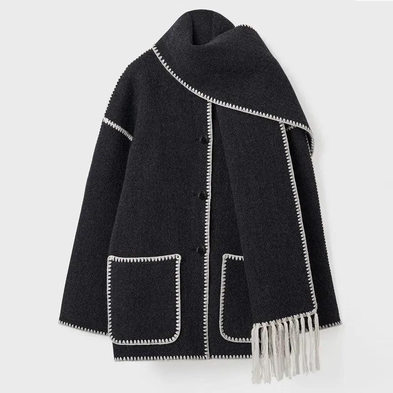 Leonie | Fringed Scarf Jacket